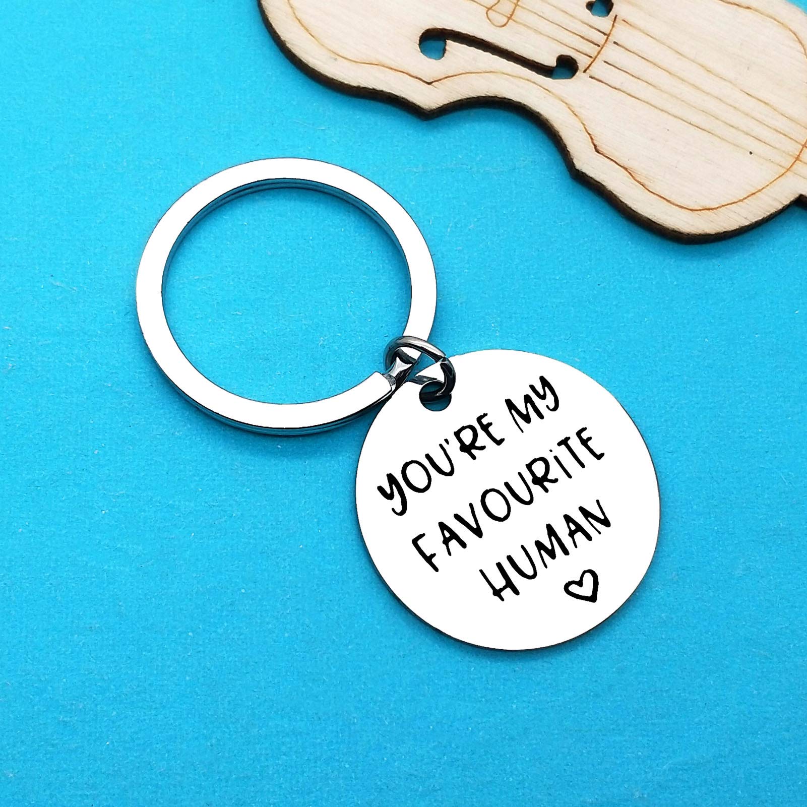 You're My Favorite Human Keychain - Cute Couple Keychain Gift for Boyfriend, Girlfriend, Anniversary, Valentine's Day, Birthday & Christmas - Perfect Romantic Gift for Couples, Best Friends & Loved Ones - Great for Everyday Carry, Keyrings & Special Occasion Gifts