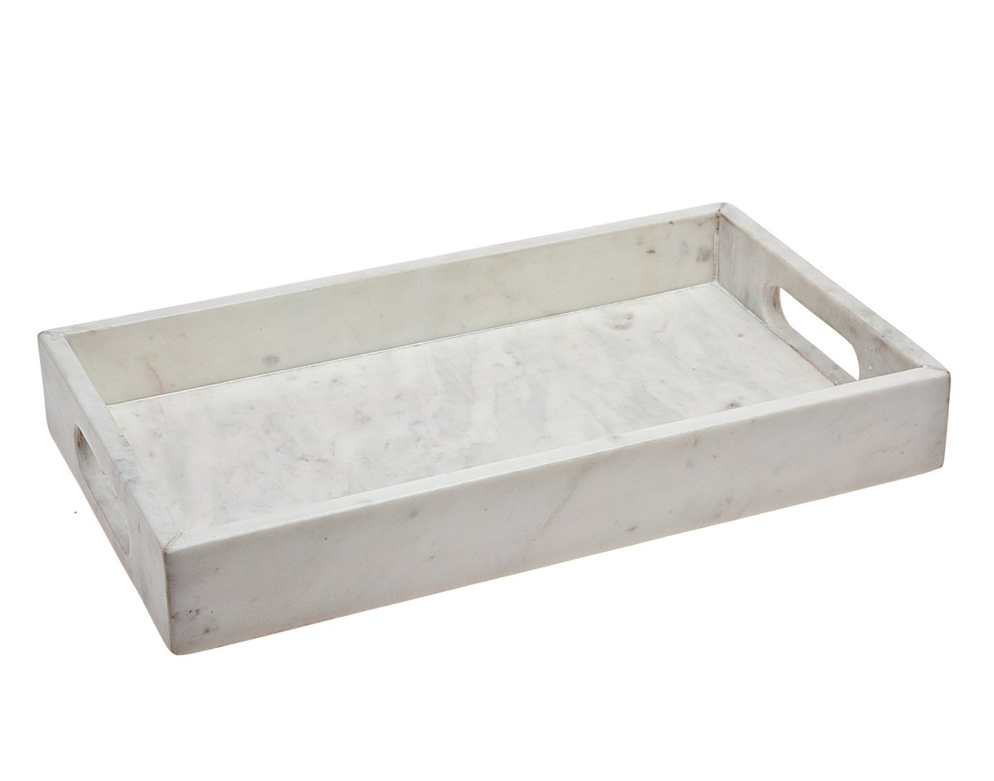 Godinger White Marble Serving Tray - 14x8 Inch Elegant Appetizer & Dessert Platter for Parties, Dining & Home Decor