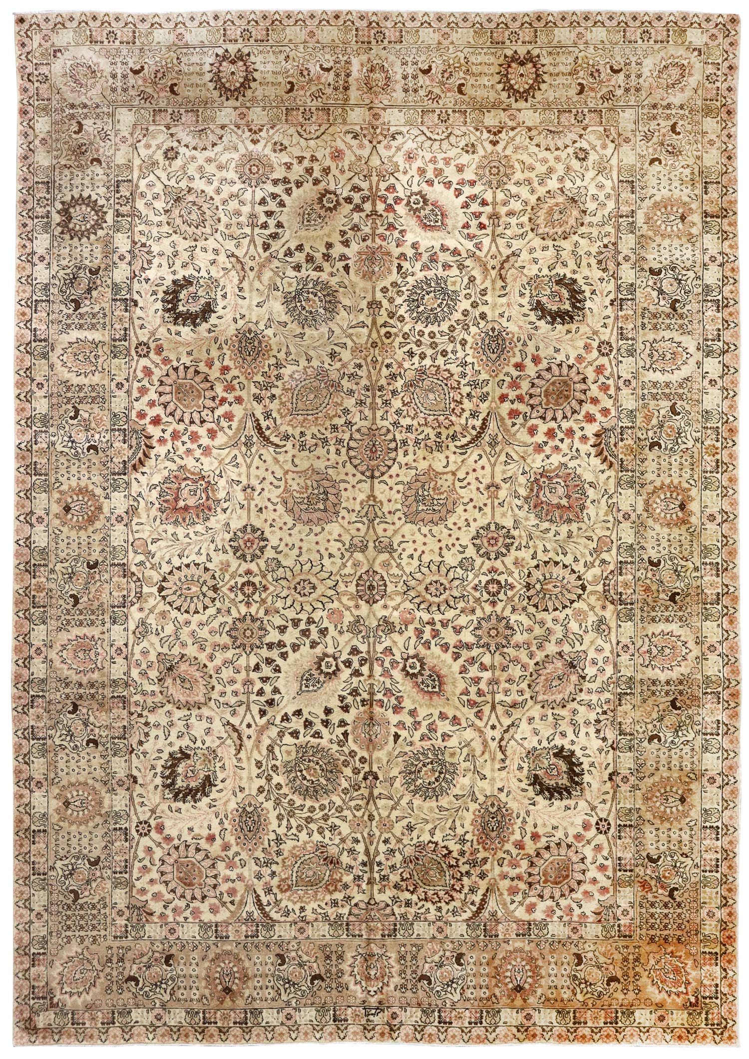 Handwoven Antique Tabriz Traditional Persian Rug - J65484 - Perfect for Living Room, Bedroom & Office Decor