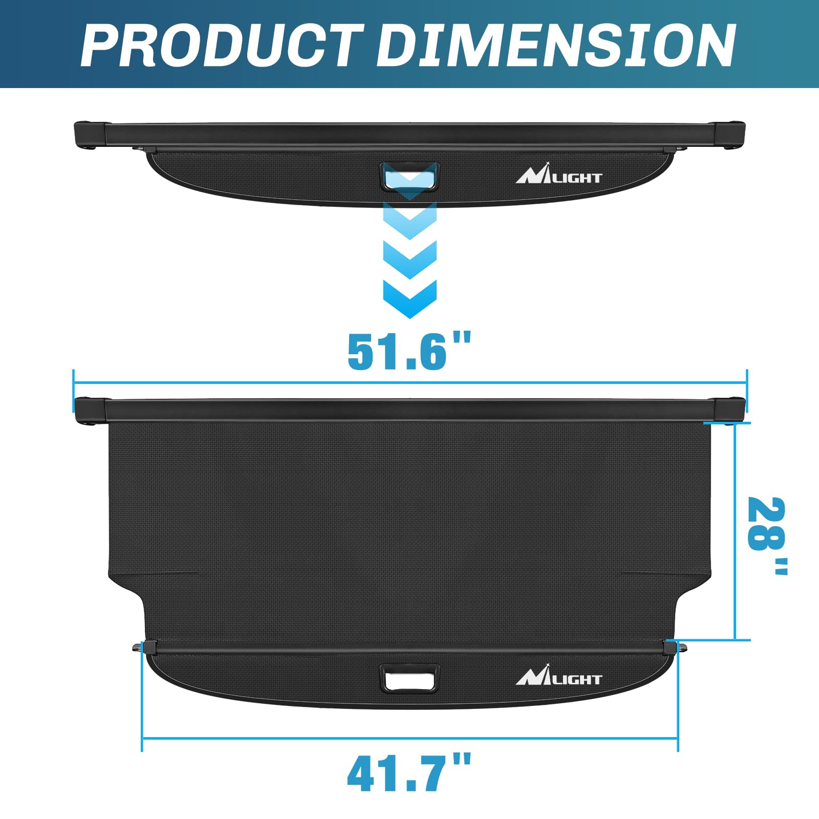 Nilight Retractable Trunk Cargo Cover for Ford Bronco 4-Door (2021-2024) | Security Shade Accessories | Durable & Easy Installation | Perfect for Road Trips, Camping & Grocery Storage