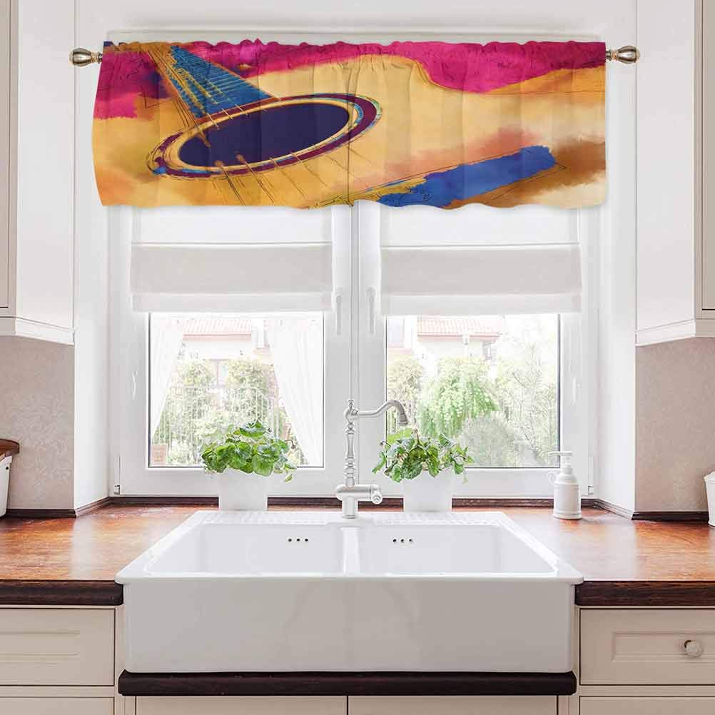 Carmaxs Guitar Textured Kitchen Curtain Valance - 56