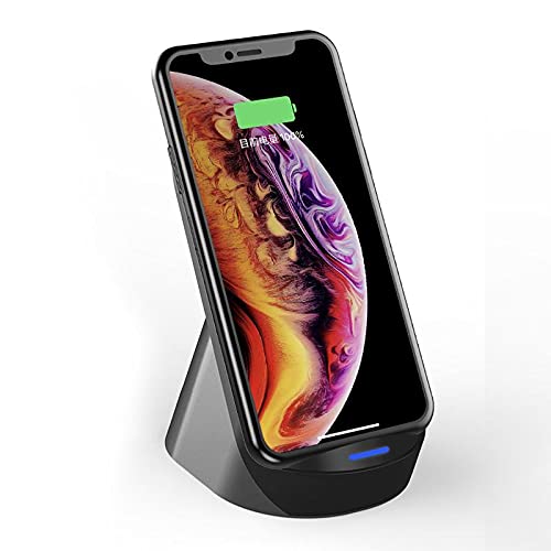 BoxWave Compact Wireless MultiCharge Stand - Qi-Certified Charger for LG G7+ ThinQ, Smartwatch & Earbuds | Fast Charging Station for Home, Office & Travel (Jet Black)