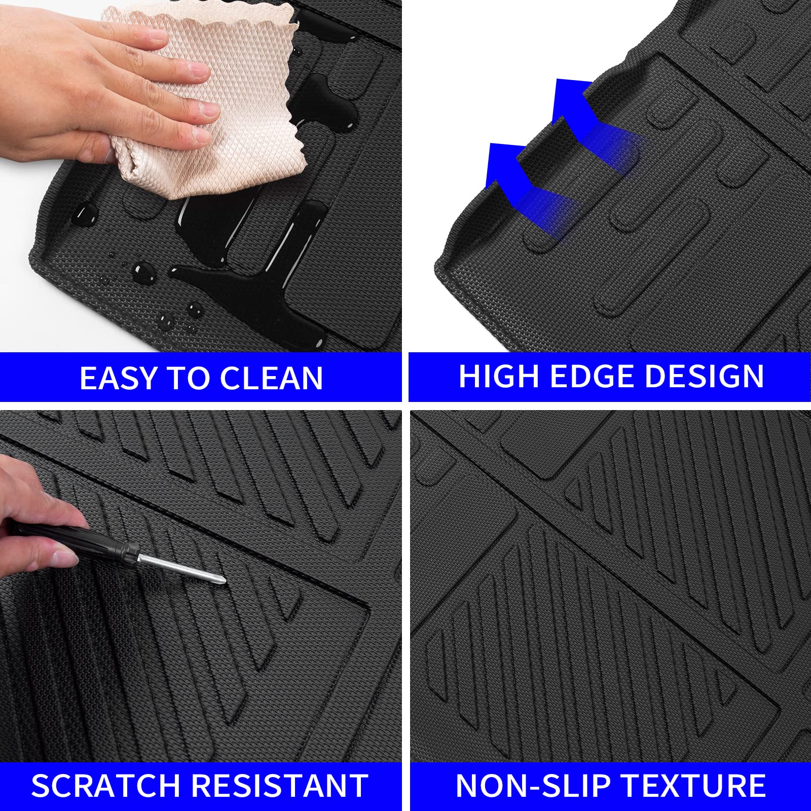 Rongtaod Cargo Mat for 2021-2025 Ford Bronco 2 Door | Heavy Duty Trunk Liner & Back Seat Cover Protector | Waterproof & Non-Slip Accessories | Perfect for Off-Roading, Camping & Daily Use