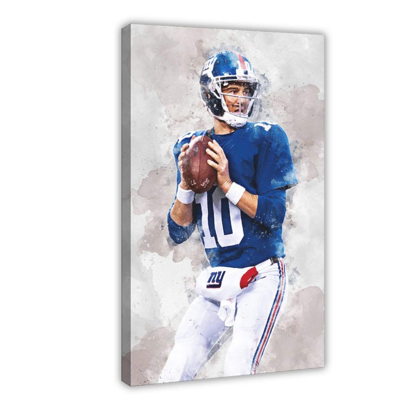Eli Manning Canvas Poster - 12x18 Inch (30x45cm) Football Sports Wall Art for Bedroom, Office & Man Cave Decor - Perfect Gift for NFL Fans & Sports Enthusiasts