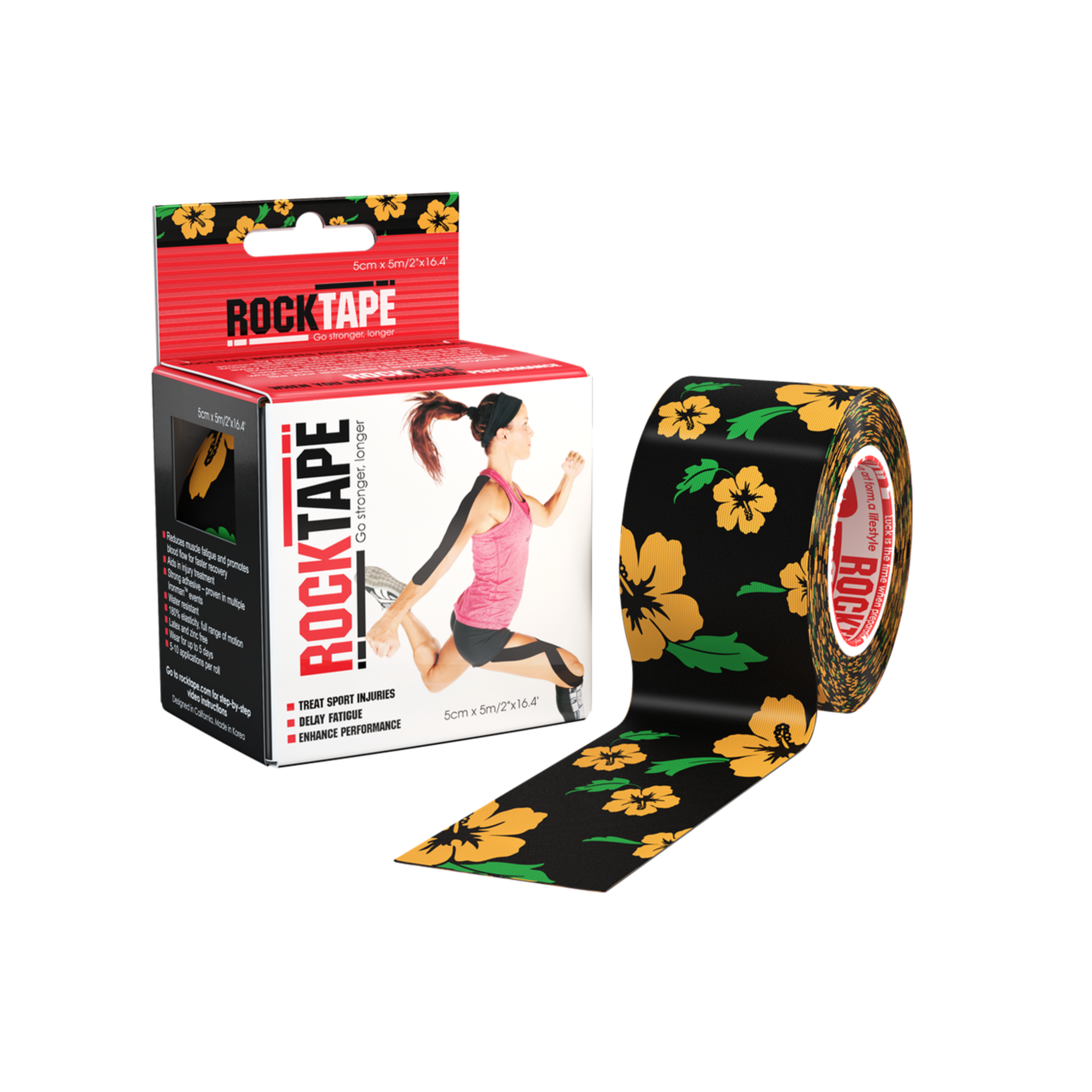 ROCKTAPE Standard Kinesiology Tape 5cm x 5m - Athletic Support for Pain Relief & Muscle Recovery - Perfect for Sports, Fitness & Physical Therapy
