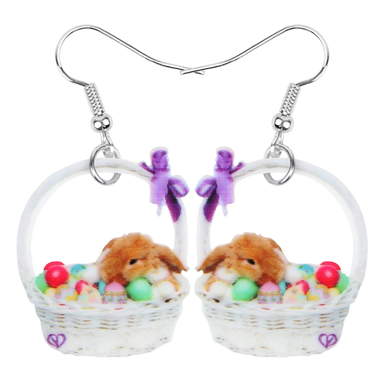 Doway Acrylic Easter Bunny Rabbit Earrings - Cute Drop Dangle Jewelry Gifts for Women & Girls, Funny Party Accessories - Perfect for Easter Celebrations, Spring Festivals & Costume Parties