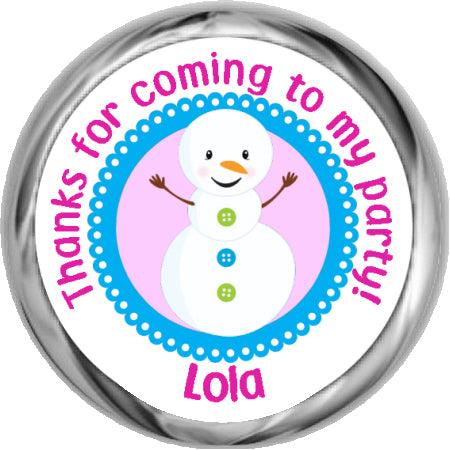 Snowman Birthday Hershey Kisses Stickers - Christmas Party Favors, Winter Holiday Gift Tags & Candy Wrappers for Festive Celebrations