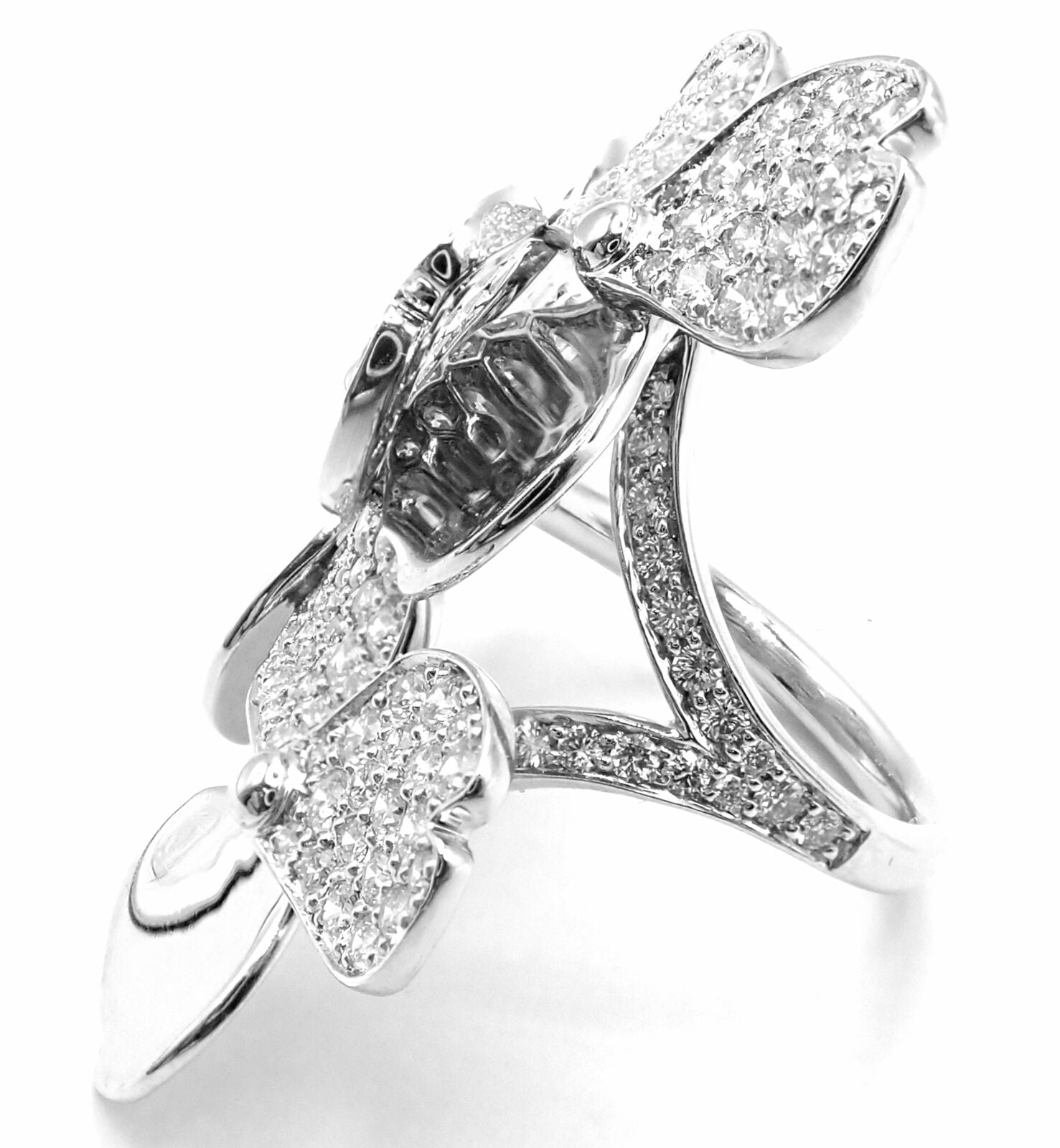 Authentic Tiffany & Co Platinum Diamond Paper Flowers Ring - Elegant Statement Jewelry for Weddings, Anniversaries & Special Occasions