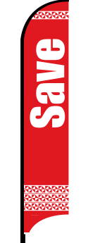 Feather Flag Banner - Red & White Custom Advertising Flag for Outdoor Events, Grand Openings & Sales | Lightweight & Durable