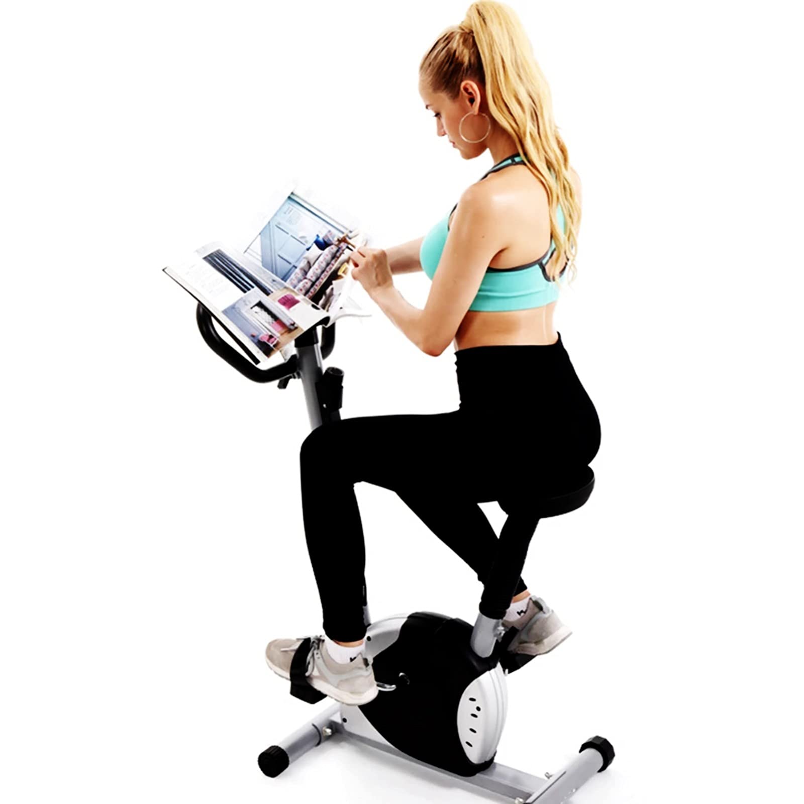 Best Upright Exercise Bike for Home Gym - Indoor Cycling Bike for Weight Loss & Cardio Workout - Adjustable Spinning Bike with LCD Monitor - Perfect for Home Fitness, Apartment Workouts & Small Spaces