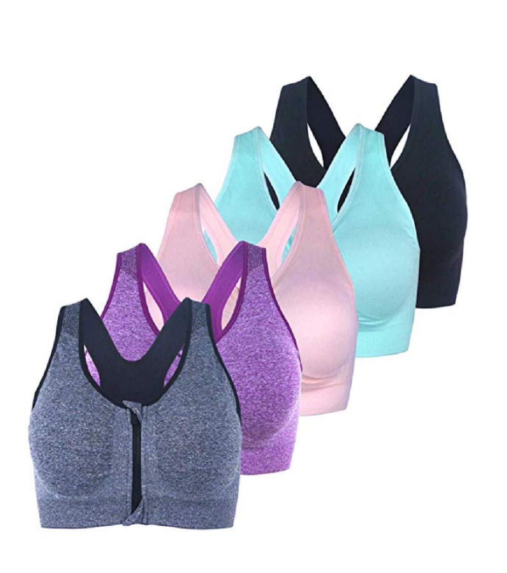 **Wireless Post-Surgery Sports Bra for Women - Seamless Zip Front Yoga Bra Plus Size - Comfortable Support for Active Lifestyles, Gym & Recovery**