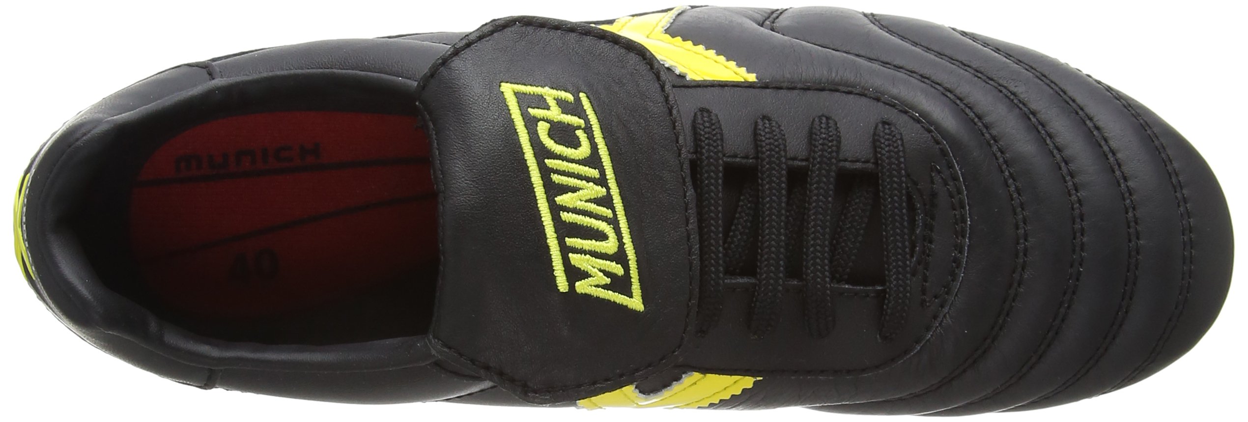 Munich Men's Mundial Soccer Cleats - Black & Yellow Football Boots, Size 8 | Lightweight & Comfortable for Training & Matches