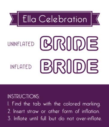 Ella Celebration Non-Floating Bride Letter Balloons - 13 Inch Silver Wedding Decor for Bridal Showers, Bachelorette Parties & Anniversary Celebrations - Perfect for Photo Backdrops, Table Centerpieces & Venue Decorations