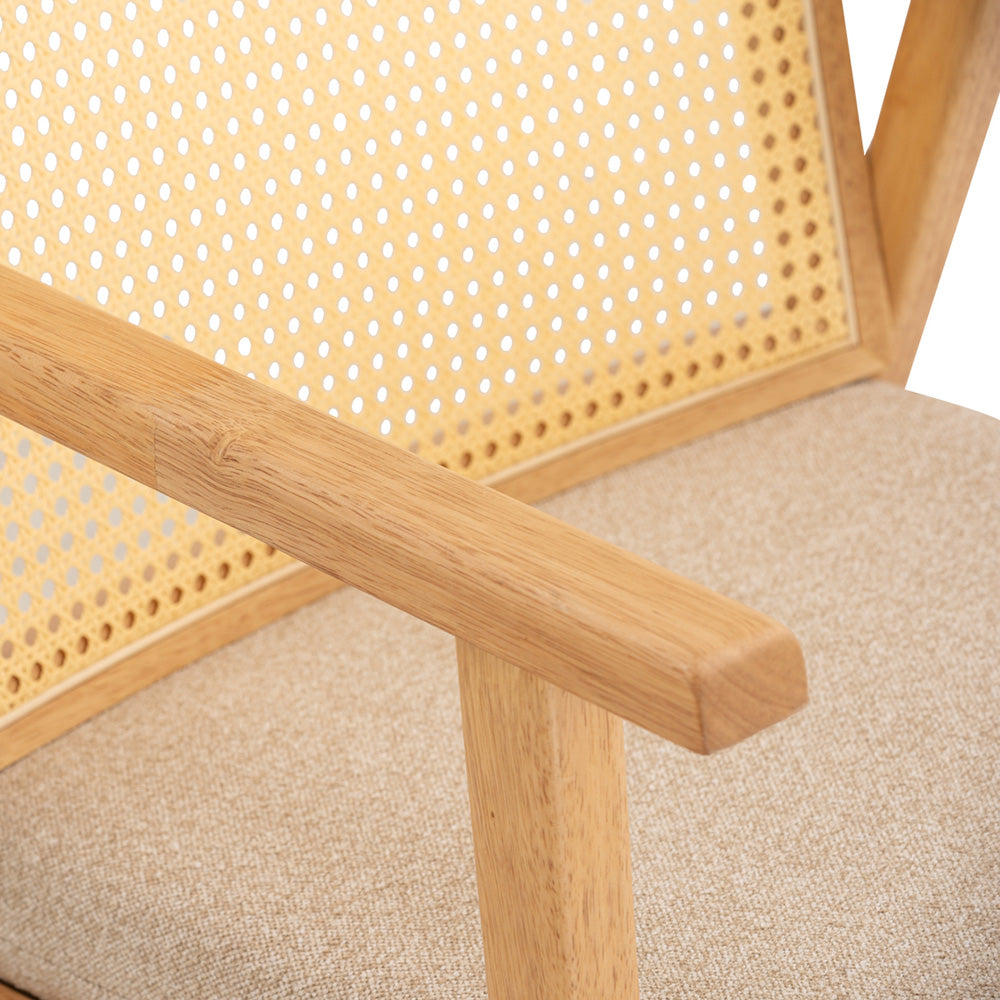 KEKO Modern Lounge Chair - Natural Wood Accent Chair for Living Room, Bedroom & Office - Comfortable Reading Chair with Ergonomic Design for Relaxing & Lounging