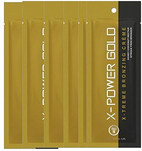 6 SACHETS OF POWER TAN X-POWER GOLD TANNING LOTION - Ultra Dark Sunless Tanning Accelerator for Natural Looking Glow | Perfect for Beach, Pool & Vacation Tanning