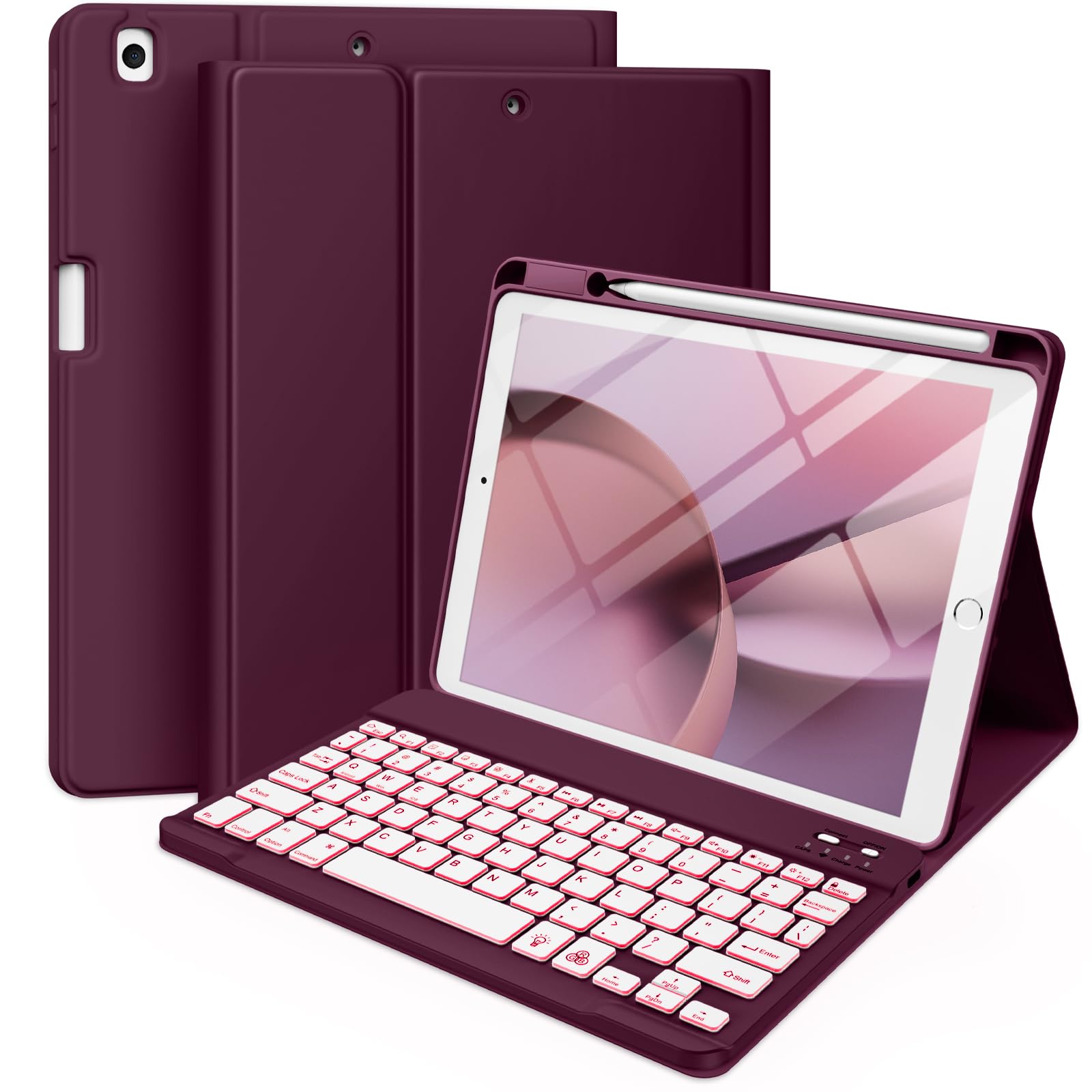 Hamile Backlit Wireless Keyboard Case for iPad 9th/8th/7th Gen, iPad Pro 10.5