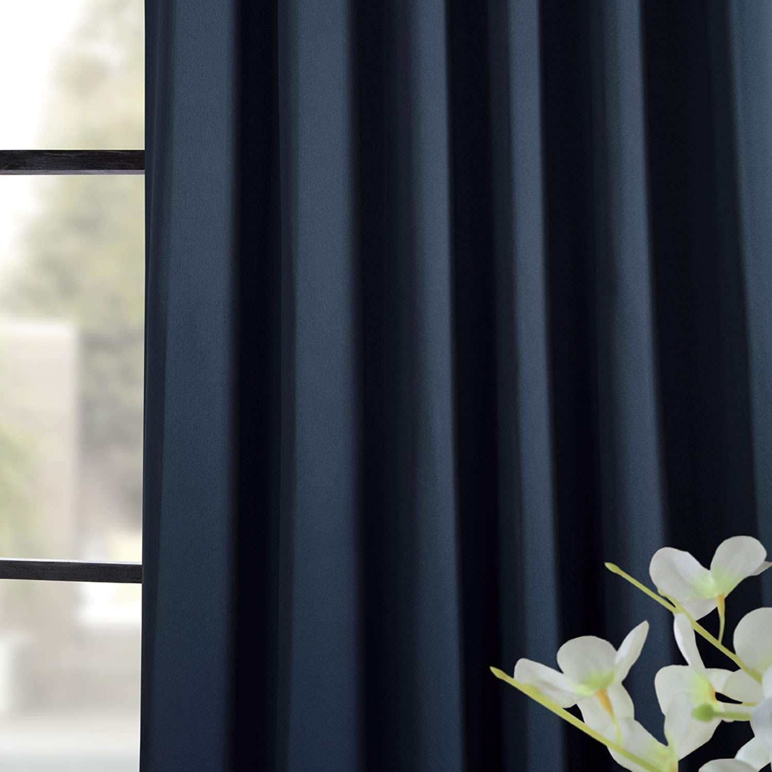 Room Darkening Curtains 96 Inches Long - Navy Blue Blackout Drapes for Bedroom & Living Room (50x96, 1 Panel) | Perfect for Light Control, Privacy & Sleep