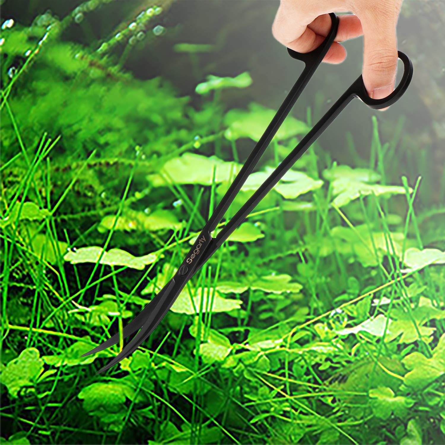 Segarty 6-in-1 Stainless Steel Aquarium Tools Set - Aquatic Plant Tweezers, Scissors & Spatula for Freshwater Planted Tank Cleaning, Aquascaping & Fish Care - Perfect for Beginners & Professional Aquarists