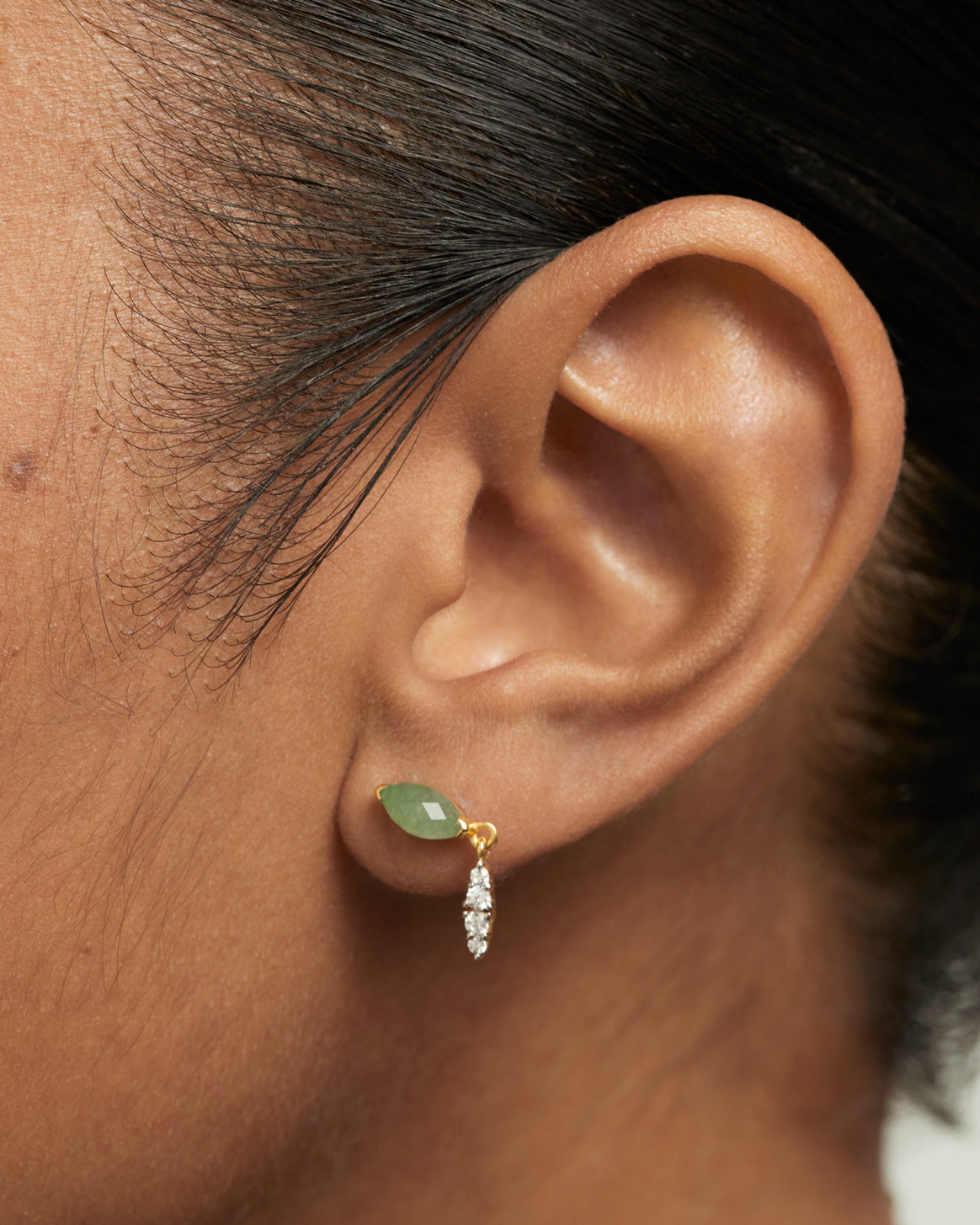 Green Aventurine Ginger Single Earring - Healing Crystal Jewelry for Women - Perfect for Meditation, Yoga & Spiritual Healing