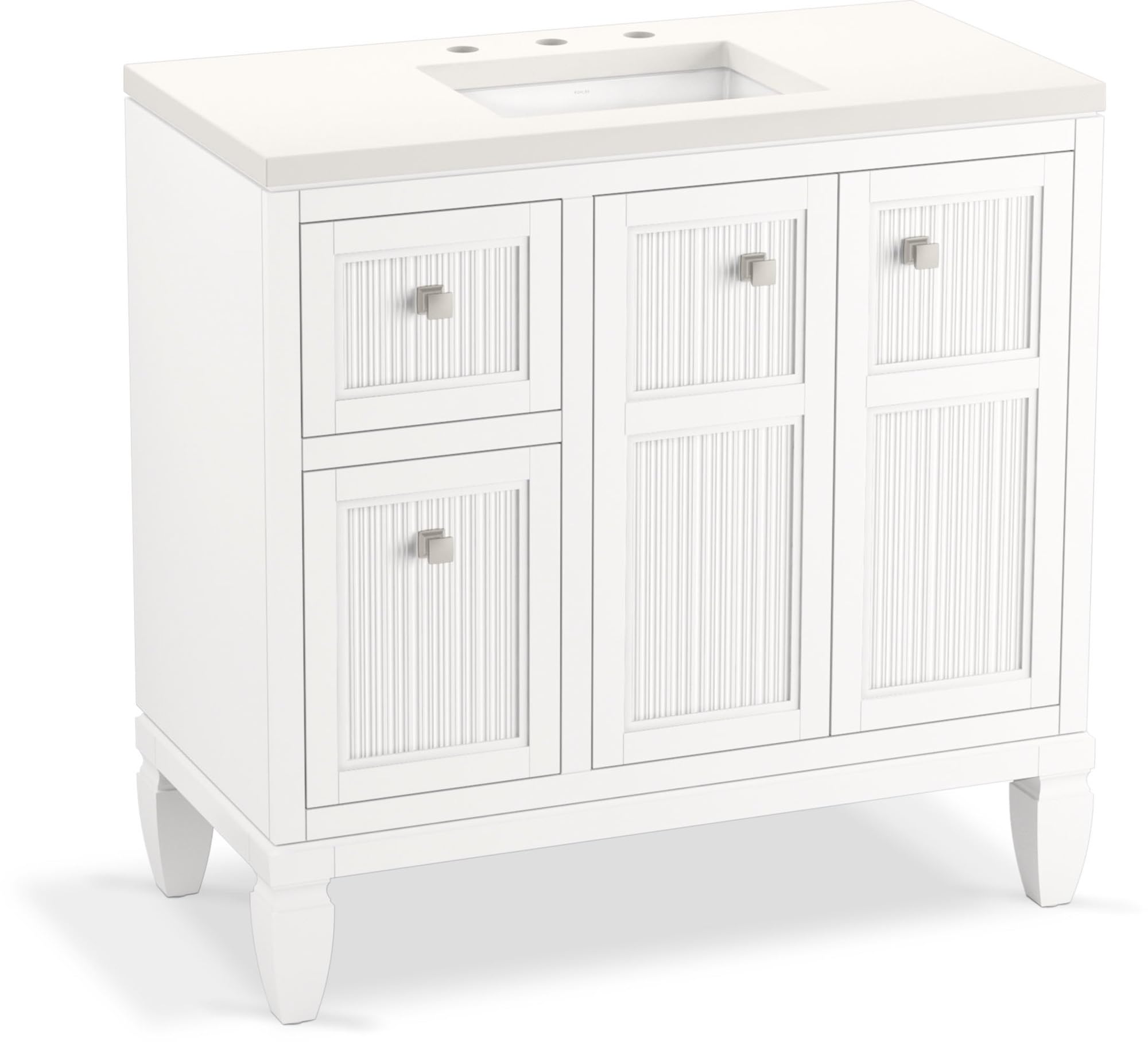 KOHLER Hearthaven 36-inch Bathroom Vanity Set with Sink & Mirror - Modern Bathroom Storage Solution for Master Bath, Guest Bath & Powder Room