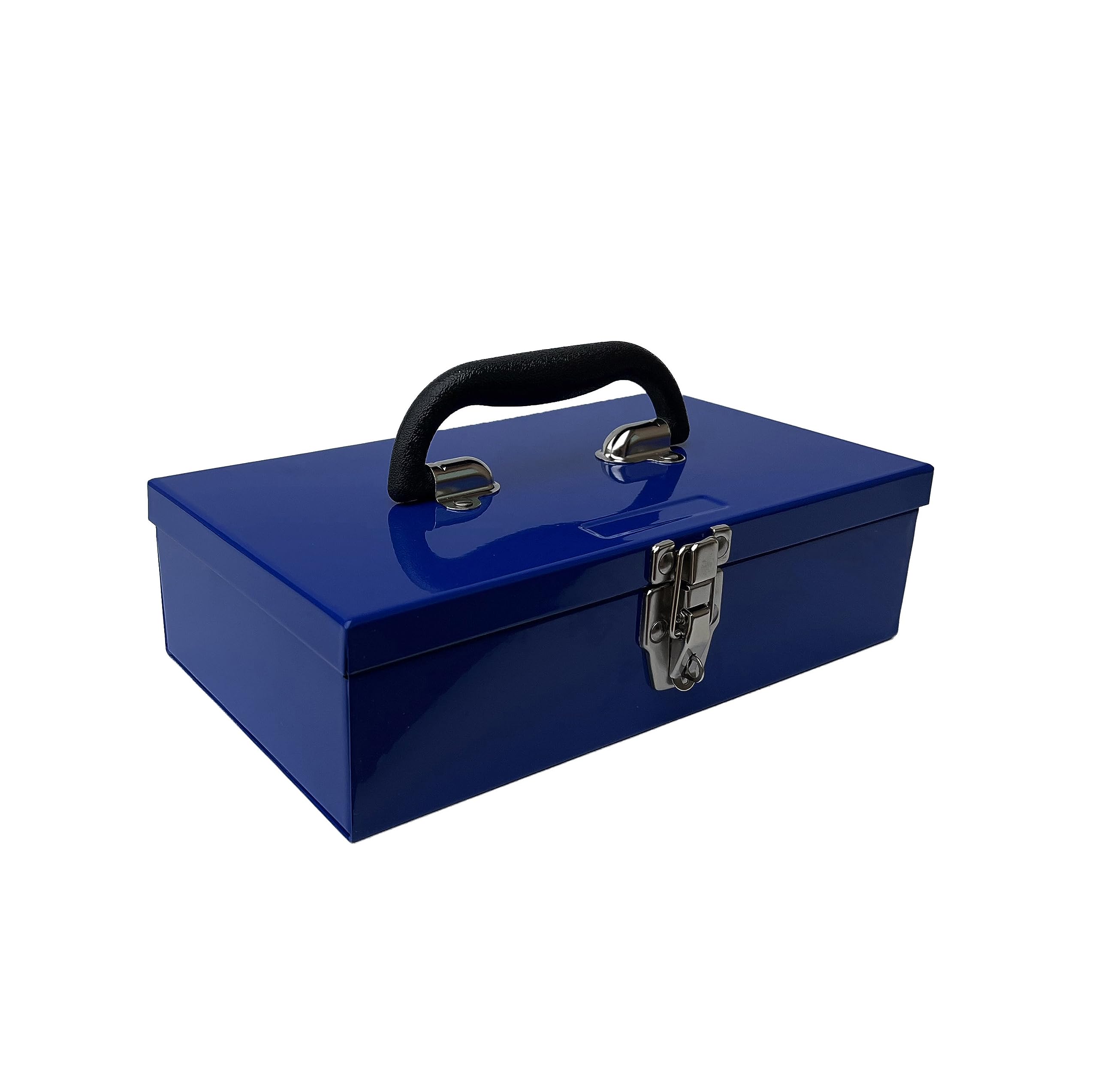 Portable Metal Tool Box with Latch - Small Parts Organizer for Carpenter Tools, Sockets & Hardware Storage (4002, Blue) | Perfect for Workshops, Job Sites & DIY Projects