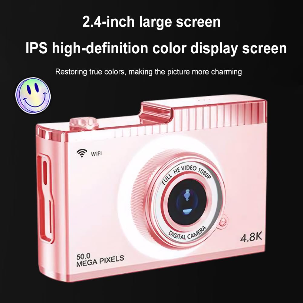 LYEAA 4K 50MP Digital Camera with 8x Zoom, Auto Focus, WiFi & Fill Light - HD Vlogging Camera for YouTube, Travel Photography & Family Events