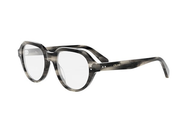 Celine THIN CL50145I 005 Black Grey Stripes Geometric Men's Eyeglasses - Premium Designer Glasses for Men | Perfect for Work, Driving & Fashion Accessories