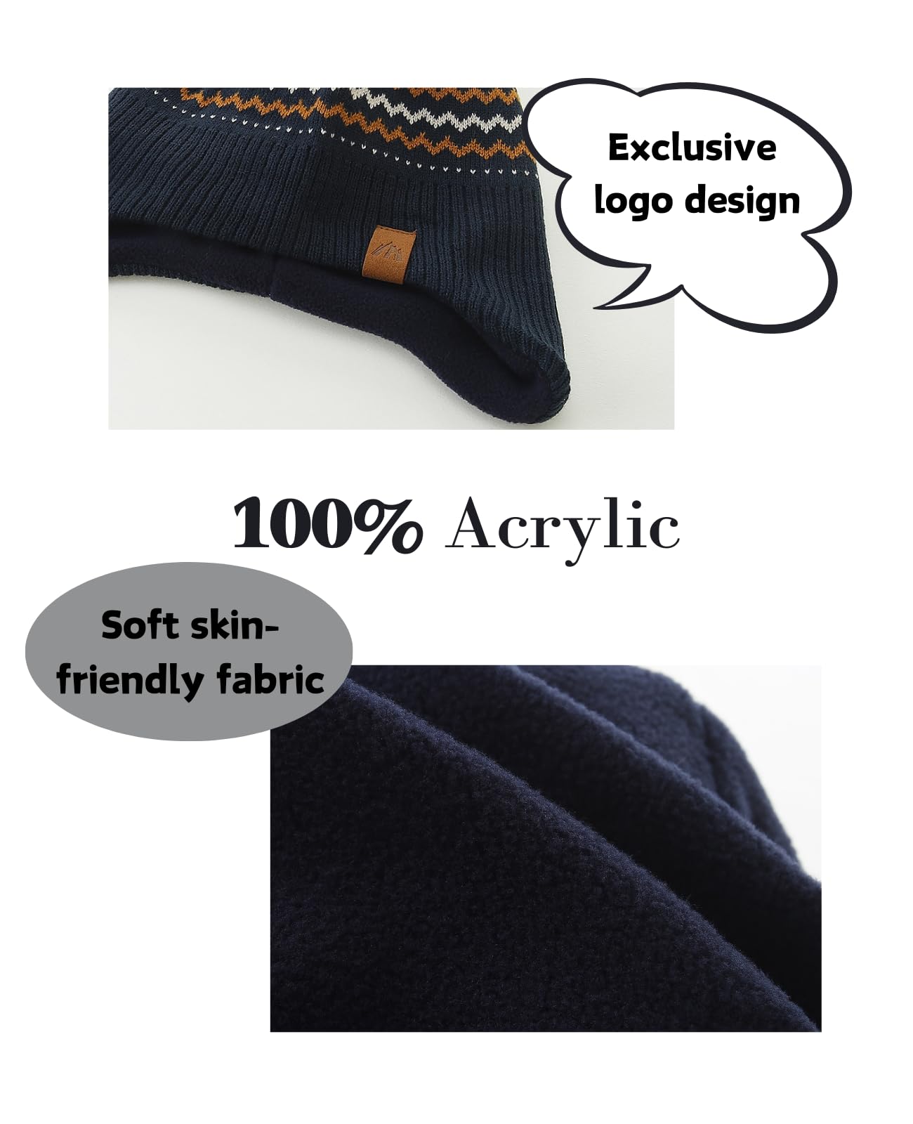 Moon Kitty Fleece Winter Hats for Baby & Toddler Boys - Warm Knit Beanie for Cold Weather - Perfect for Outdoor Play, Snow Days & Winter Adventures