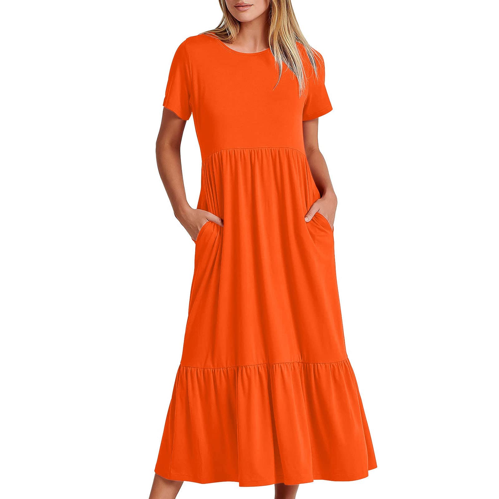 Best Women's Midi & Maxi Dresses 2024 - Sleeved Tiered Summer & Vacation Long Dresses | Prime Day Deals & Clearance | Perfect for Beach, Travel, and Casual Outings