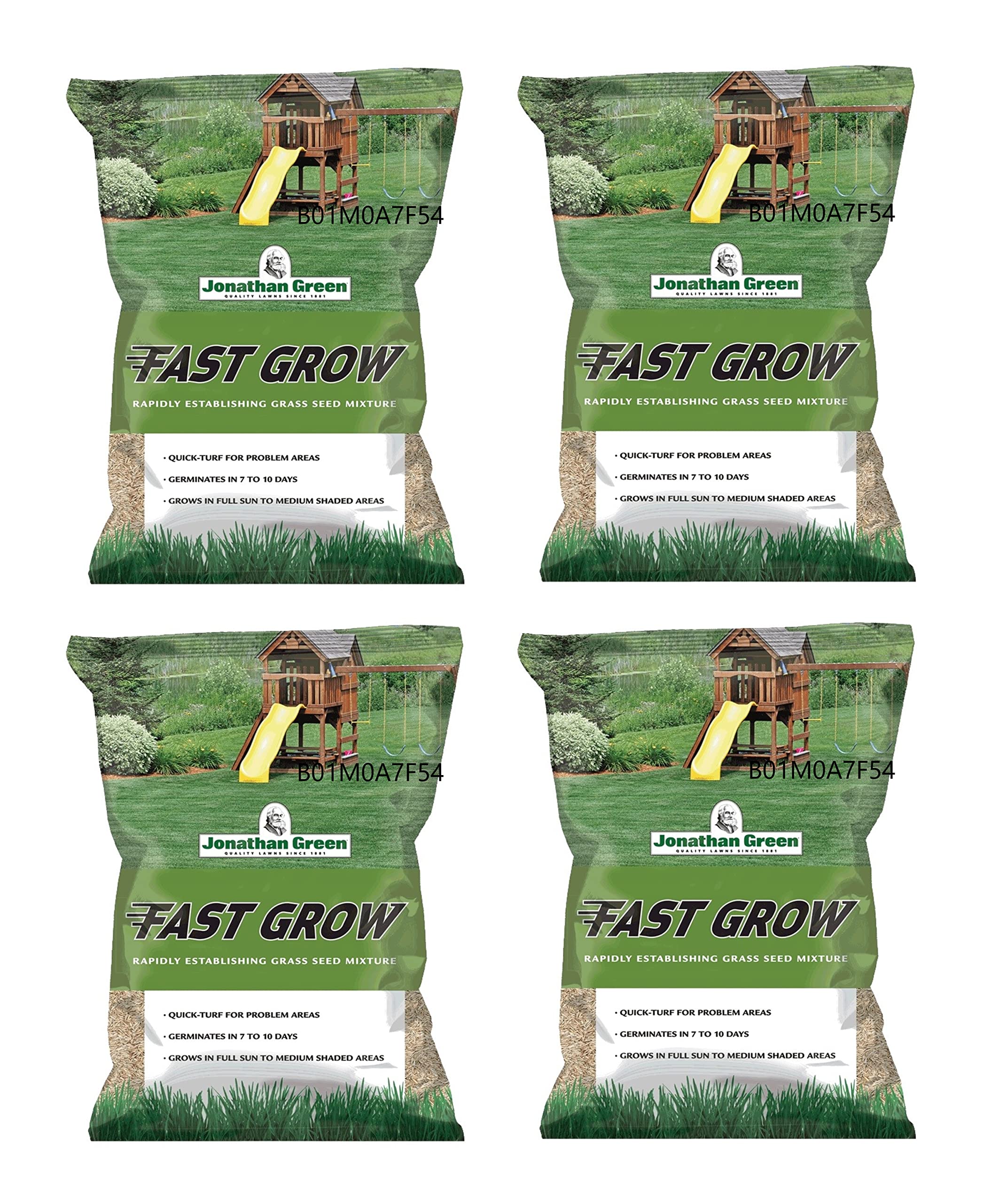 Jonathan Green Fast Grow Grass Seed Mixture - 25lb Bag (4 Pack) | Premium Lawn Repair & Thickening | Perfect for Home Lawns, Golf Courses & Landscaping