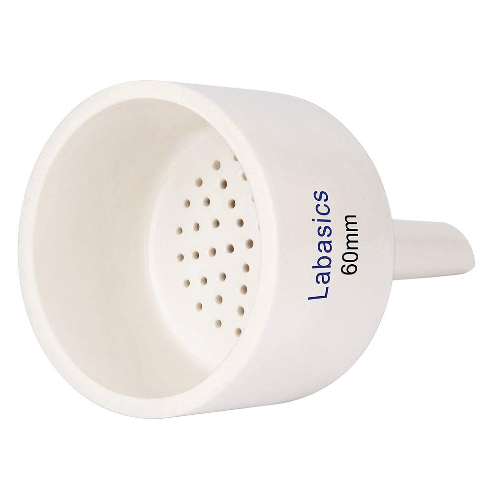 Labasics Porcelain Buchner Funnel 60mm - Laboratory Filter Funnel with 6cm OD & 5.5cm ID - Ideal for Vacuum Filtration, Chemistry Experiments & Scientific Research