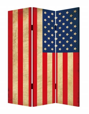 American Flag Room Divider - 6ft Patriotic Folding Privacy Screen for Home & Office Decor | Perfect for Bedroom, Living Room, and Events