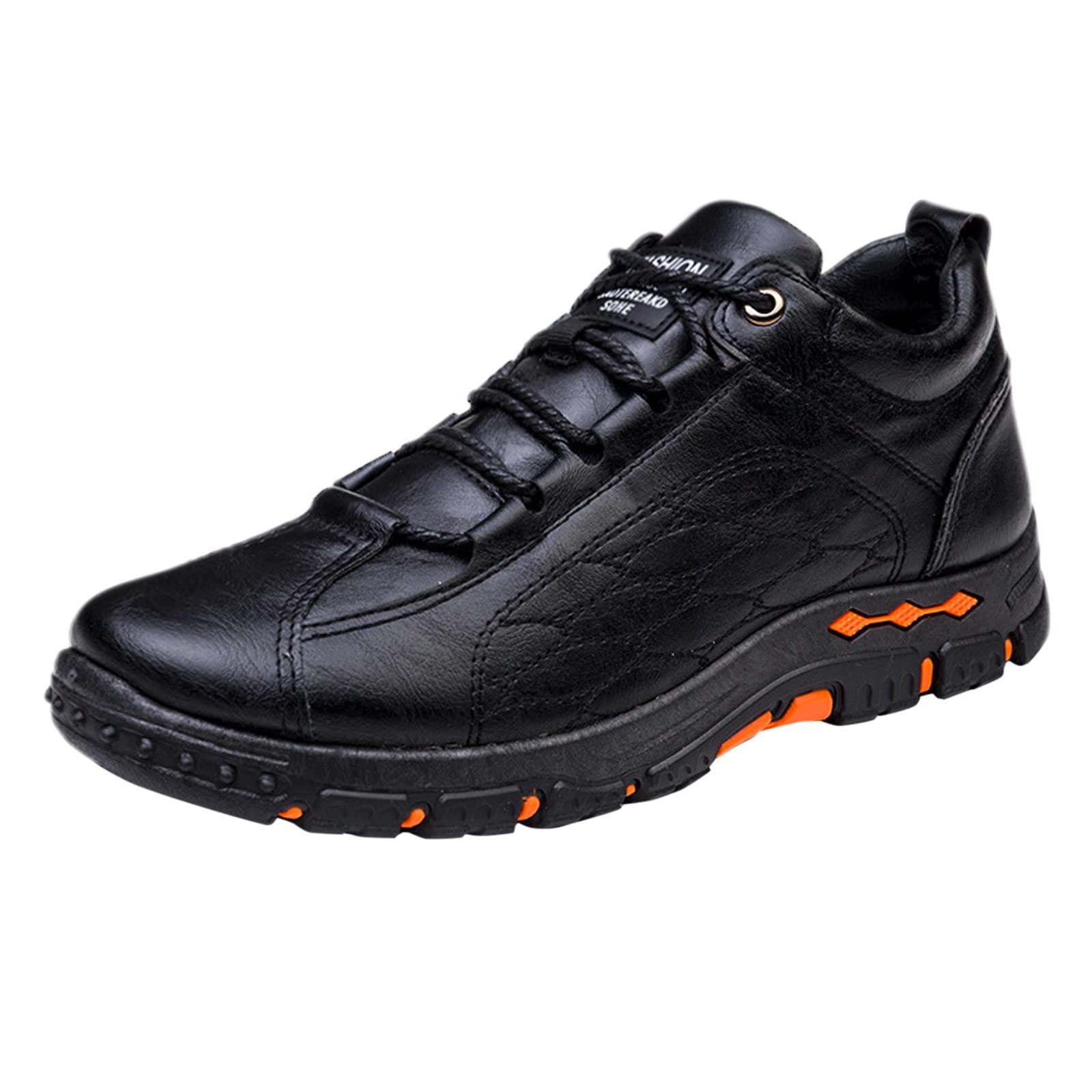 **Men's Leather Hiking Shoes - Non-Slip Lace-Up Trekking & Outdoor Shoes for Mountain, Camping, Trail Running & Biking - Durable Ankle Support for Adventure & Daily Use**