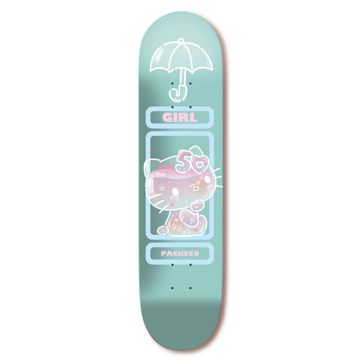 Hello Kitty 50th Anniversary Limited Edition Skateboard Deck (8.5 Twin Tip) - Collectible Girl Pacheco Design for Skaters & Anime Fans - Perfect for Skateboarding, Wall Decor, and Kitty Lovers
