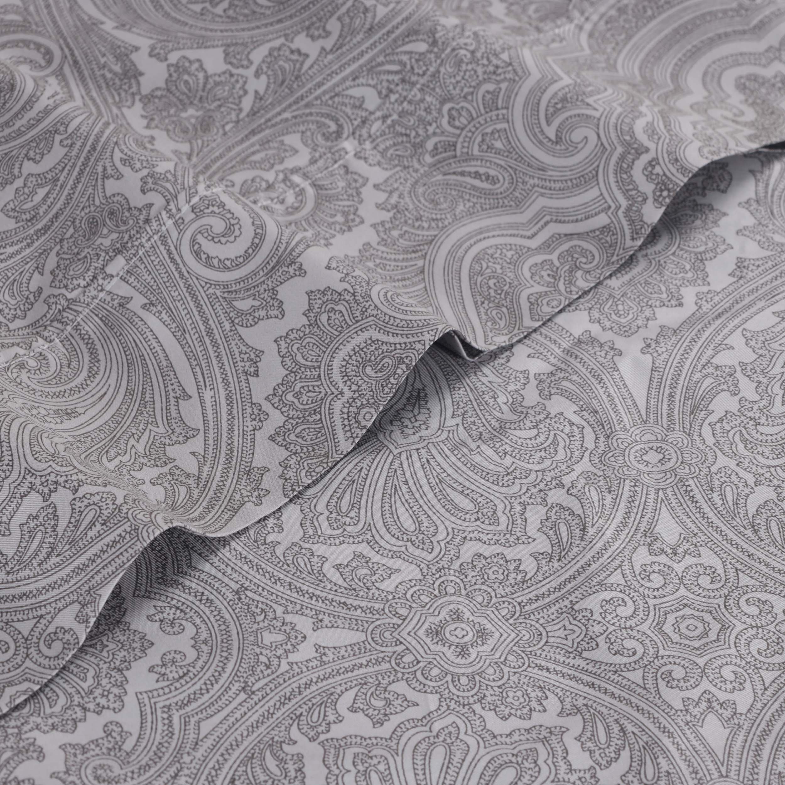 Italian Paisley 600 Thread Count Cotton Blend Deep Pocket Sheet Set - Ultra Soft Luxury Bedding for Queen/King Size Beds - Perfect for Master Bedrooms, Guest Rooms & Hotel Accommodations