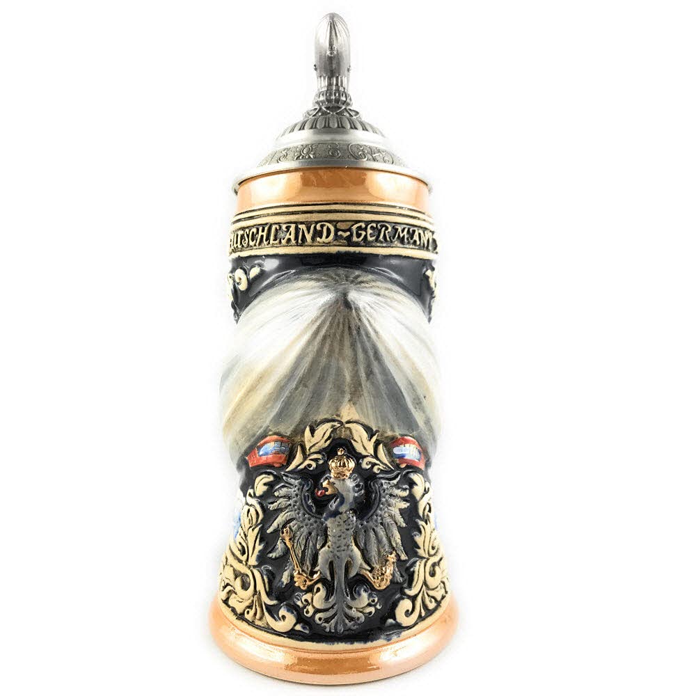 Authentic German Beer Stein with Pewter Zeppelin Lid - 0.75L Traditional Beer Mug for Oktoberfest, Home Bar & Collectors | Perfect for Beer Lovers & Gift Giving
