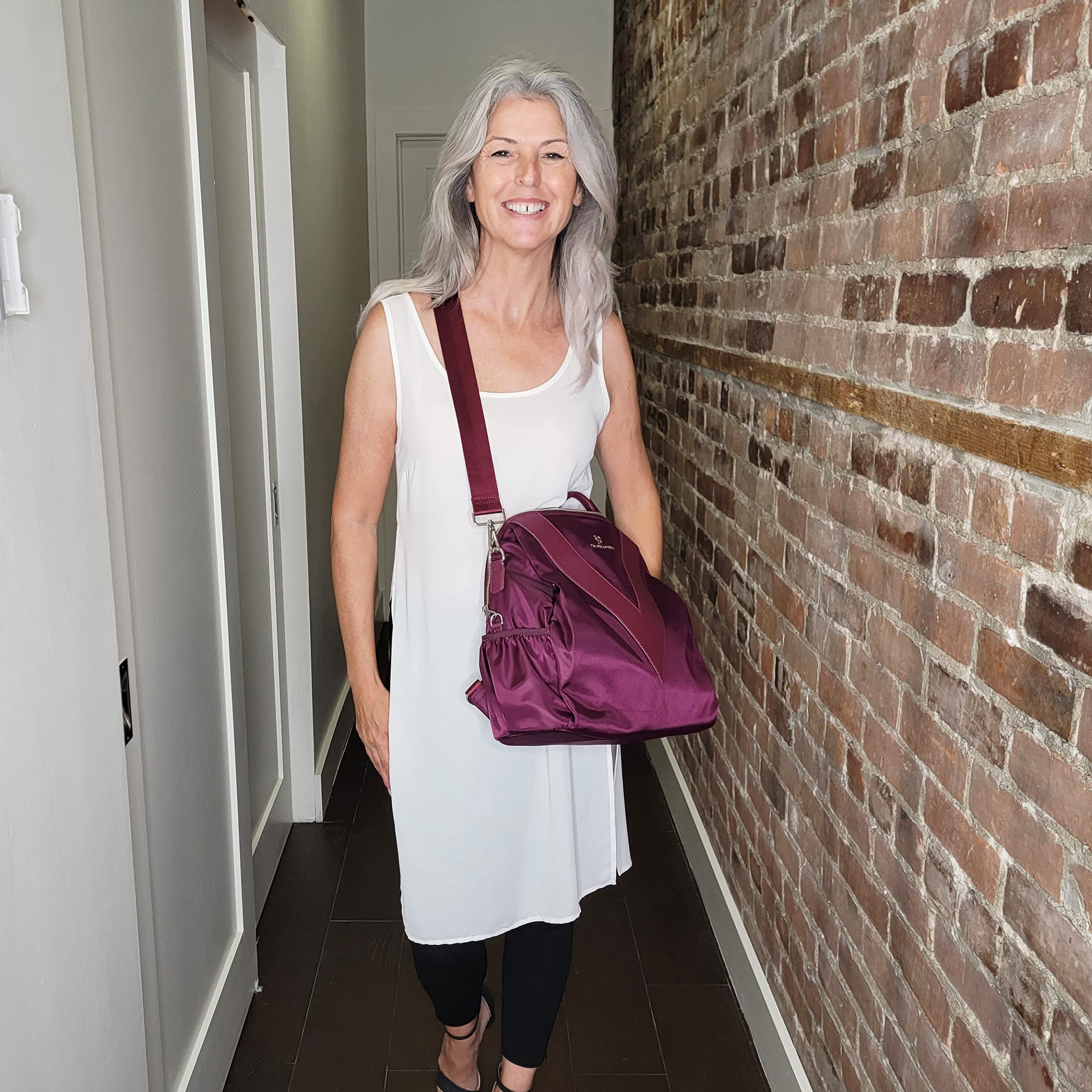 V-Style Convertible Backpack Purse for Women - Stylish Purple Haze Crossbody Bag & Shoulder Bag - Perfect for Travel, Work, and Everyday Use