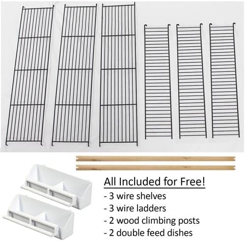 Premium Congo Cage & Starter Kit for Sugar Gliders - Complete Habitat Set with Accessories | Perfect for Small Pet Homes, Play Areas & Safe Outdoor Enclosures