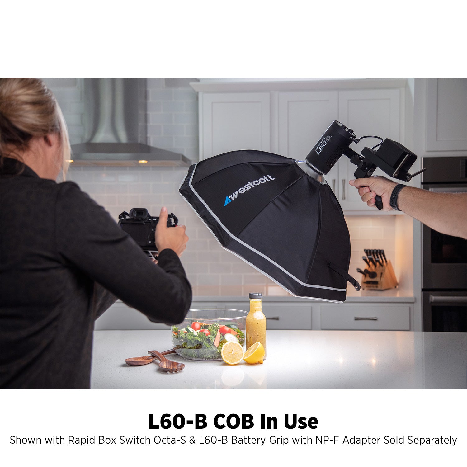 60W Bi-Color COB LED Backpack Lighting Kit with 2 Lights - Perfect for Photography, Videography, and Outdoor Adventures