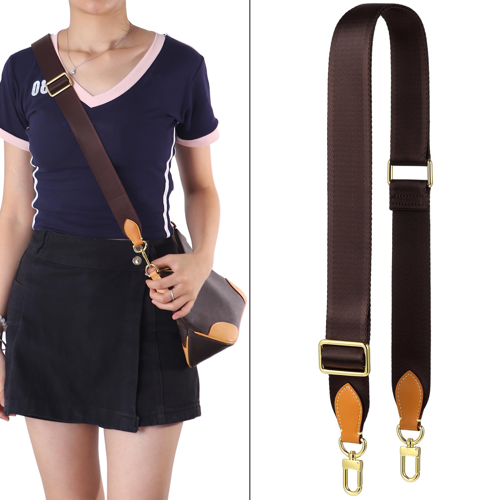 Adjustable Soft Crossbody Strap Replacement for Pochette Accessories - Wide Canvas Purse Strap for Designer Handbags - Perfect for Daily Use, Travel & Fashion Accessories