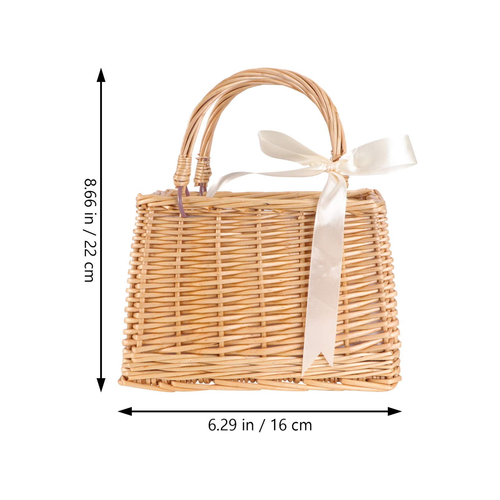 DOITOOL Rattan Woven Basket - Portable Flower Basket for Wedding, Easter, Home Decor, Egg Storage, Dried Flowers | Perfect for Wedding Flower Girl, Party Decor, and Rustic Home Organizing