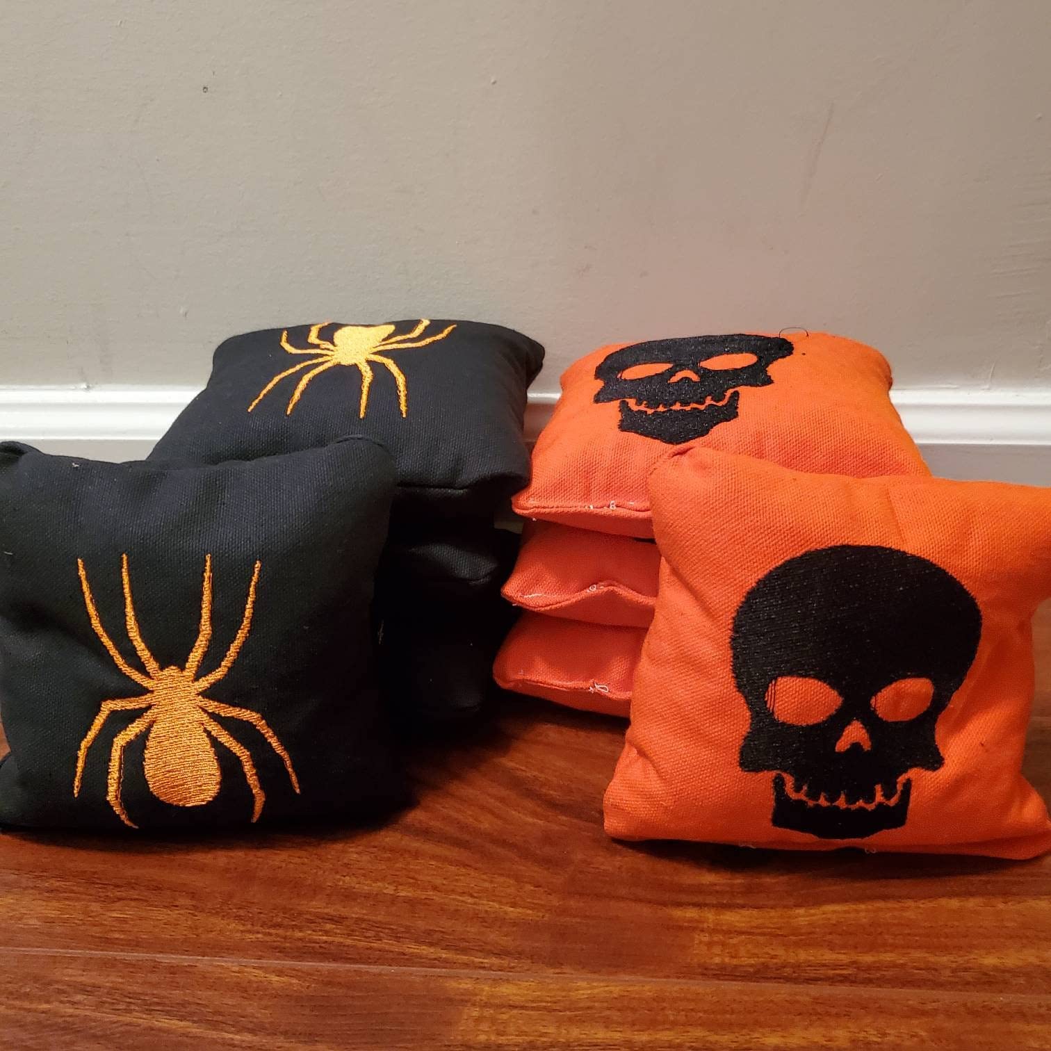 Halloween Cornhole Bags Set of 8 - Premium Bean Bags for Outdoor Yard Games, Halloween Parties, and Tailgating Events