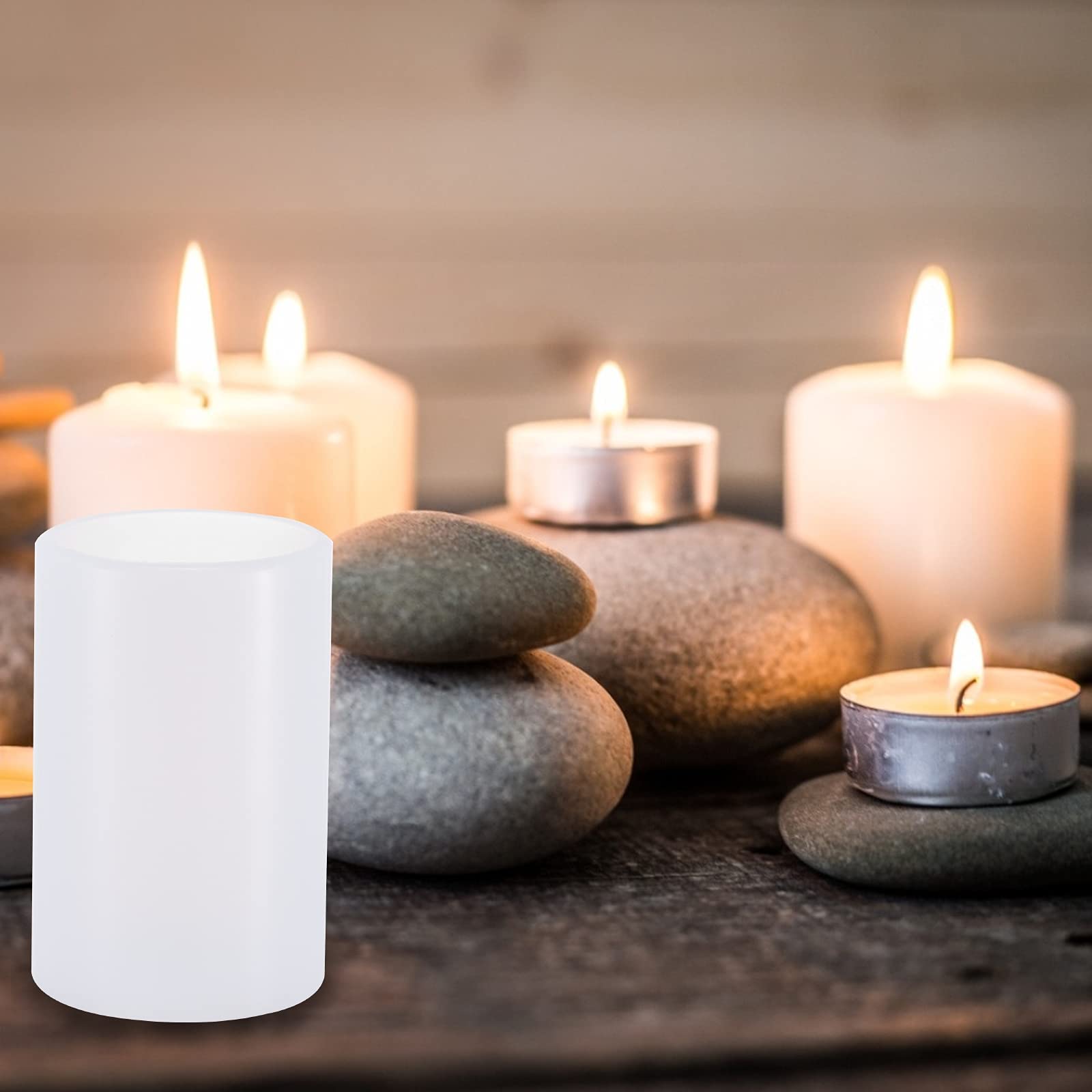 3-Piece Silicone Candle Making Molds Set - Cylindrical Candlestick Resin Molds for DIY Epoxy Casting (3 Sizes) - Perfect for Homemade Candles, Soap Making & Craft Projects