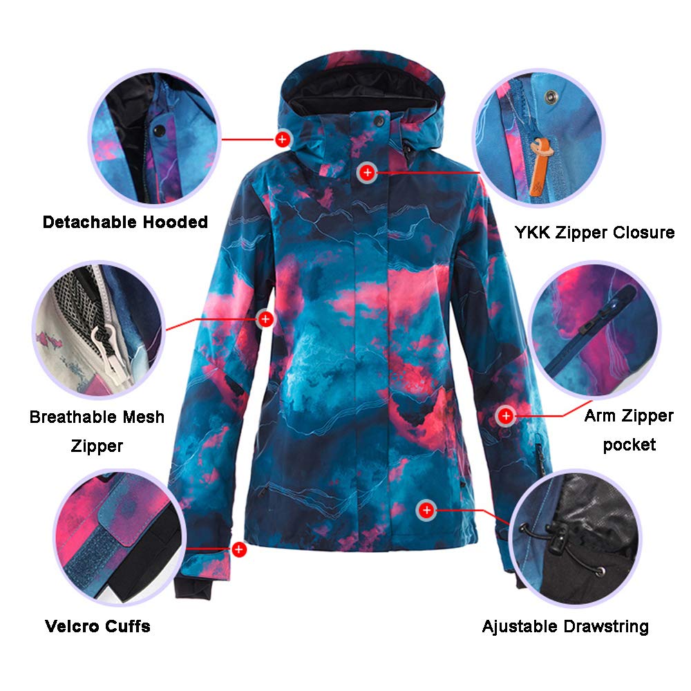 GS SNOWING Women's Ski Jacket & Pants Set - Windproof Waterproof Insulated Snowsuit for Winter Warmth - Perfect for Snowboarding, Skiing & Cold Weather Outdoor Activities