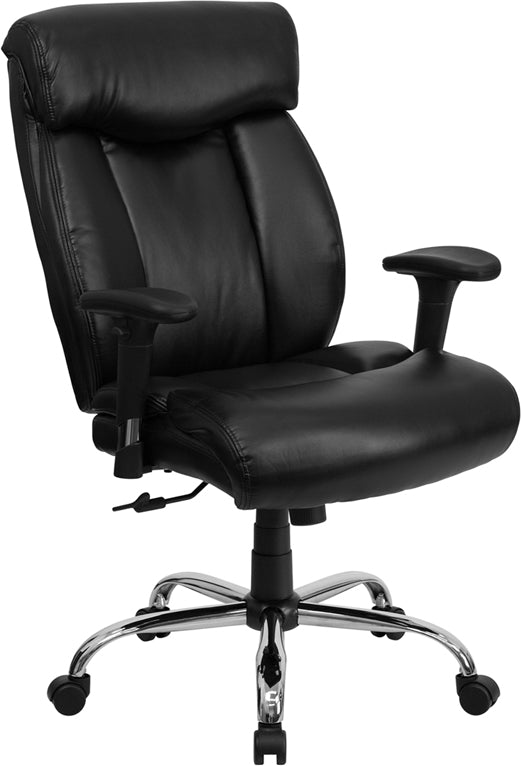 FLASH HERCULES Series Big & Tall 400 lb. Capacity Black Fabric Executive Ergonomic Office Chair with Chrome Base - Perfect for Home Office, Gaming, and Heavy-Duty Workspaces