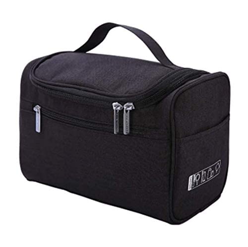 STACKRAID Large Water-Resistant Hanging Toiletry Bag for Travel - Cosmetic & Makeup Organizer for Women & Men - Perfect for Bathroom, Shower & Gym - Black