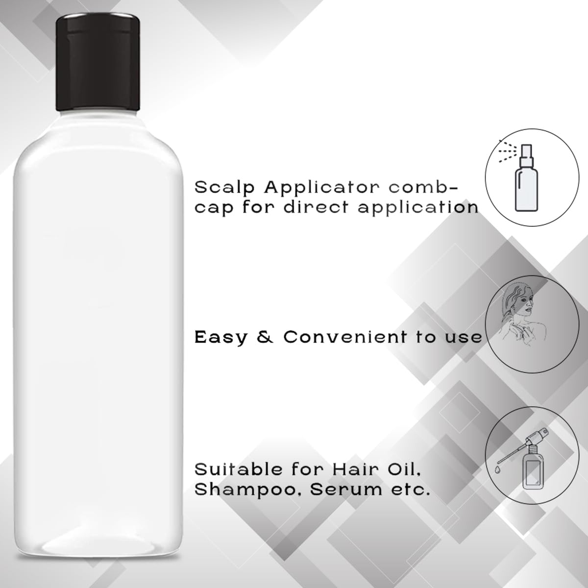 **200ml + 100ml BPA-Free Squeeze Bottles with Flip Top Cap - 6-Pack Refillable Travel Containers for Shampoo, Lotion, Soap & Cosmetics | Leak-Proof, Transparent & Portable for Home, Travel & Gym**