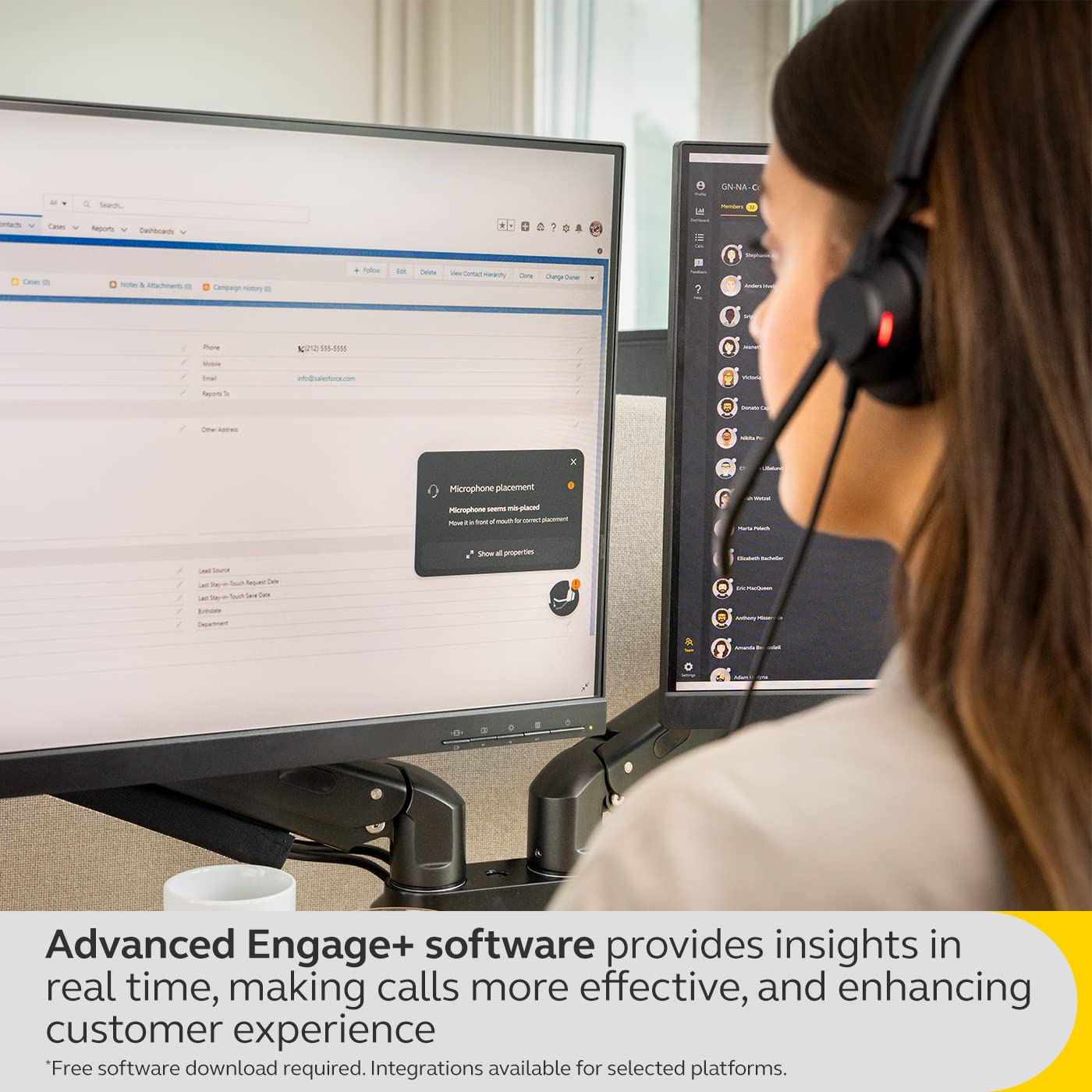 Jabra Engage 40 Wired Stereo Headset with Noise-Cancelling Microphone & USB-A Cable - Ultra-Lightweight Office Headphones for Zoom, Teams, Unify - Perfect for Remote Work, Call Centers & Video Conferencing (Black)