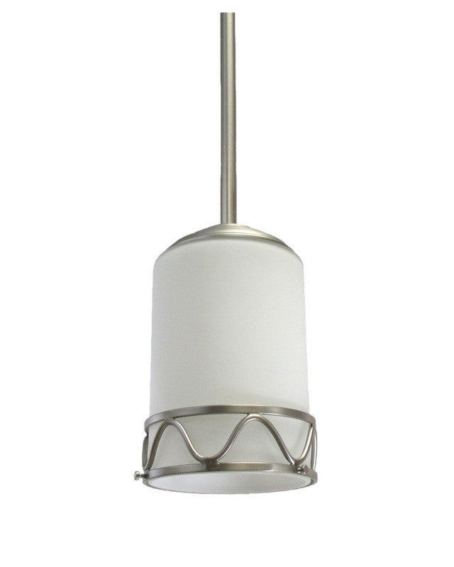 Epiphany Lighting 100640 BN Brushed Nickel Mini Pendant Light - Modern Single Bulb Hanging Fixture for Kitchen Island, Dining Room, or Bedroom Lighting