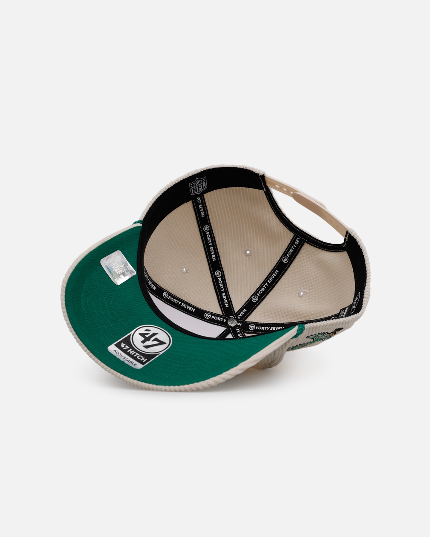 47 Brand Philadelphia Eagles 'Natural Script' Premium Hitch Corduroy Snapback Hat - Adjustable Baseball Cap for Men & Women - Perfect for Game Day, Sports Events & Casual Wear